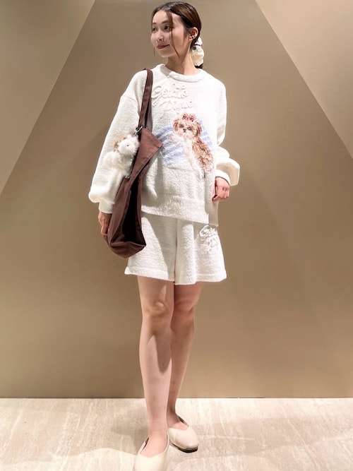 ジェラートピケ シーズージャガードプルオーバー ショートパンツ ピンク シーズー柄ショートパンツ(ショートパンツ)｜ルームウェア