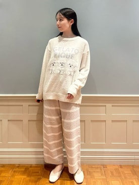 「アイテム（ルームウェア）」を使った、gelato piqueさん（レディース・161cm）の秋コーディネート