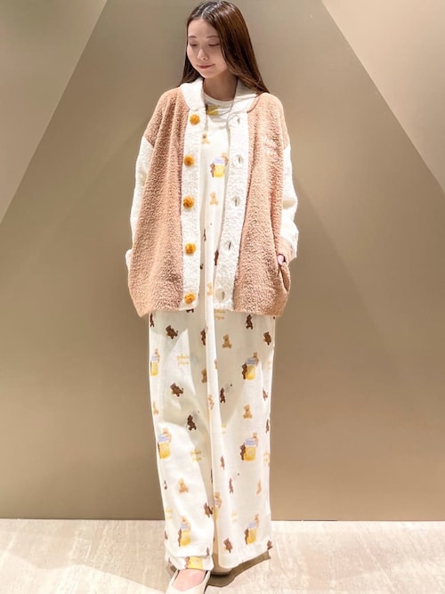 ジェラートピケ はちみつベア柄ワンピース はちみつベア柄