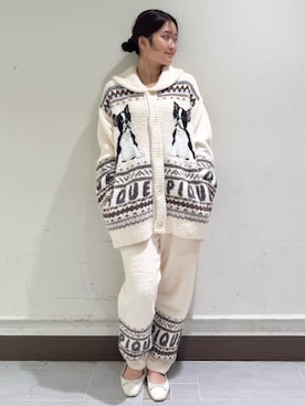 「gelato pique（ジェラートピケ）の【HOMME】 パウダーノルディックロングパンツ（ルームウェア/パジャマ）」を使った、gelato piqueさん（レディース・160cm）の秋コーディネート