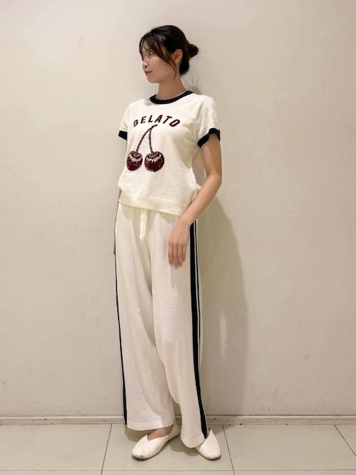 セール】エアリーモコラインロングパンツ（ルームウェア/パジャマ