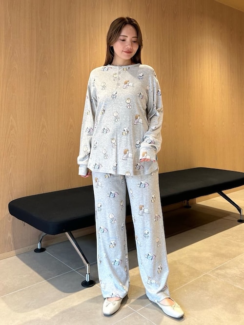 マリアーノ　総柄パンツ セール】【PEANUTS】オリジナルアート 総柄ロングパンツ（ルームウェア