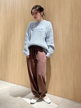 「アイテム（ルームウェア、ブルー系）」を使った、gelato piqueさん（レディース・158cm）の秋コーディネート