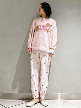 「アイテム（ルームウェア/パジャマ）」を使った、gelato piqueさん（レディース・168cm）の秋コーディネート