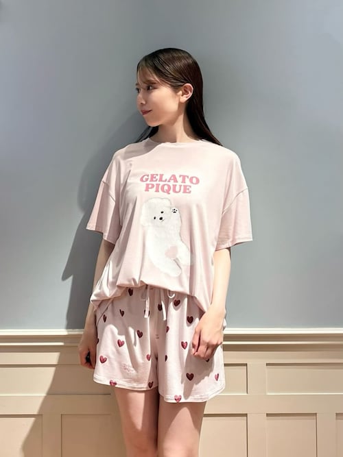接触冷感】ハート柄ショートパンツ（ルームウェア/パジャマ）｜gelato
