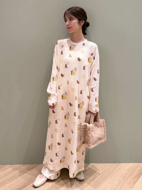 セール】はちみつベア柄ワンピース（ルームウェア/パジャマ）｜gelato