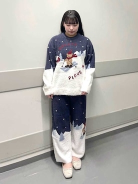 「アイテム（ルームウェア）」を使った、gelato piqueさん（レディース・155cm）の秋コーディネート