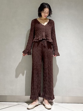 「アイテム（ルームウェア）」を使った、gelato piqueさん（レディース・168cm）の秋コーディネート