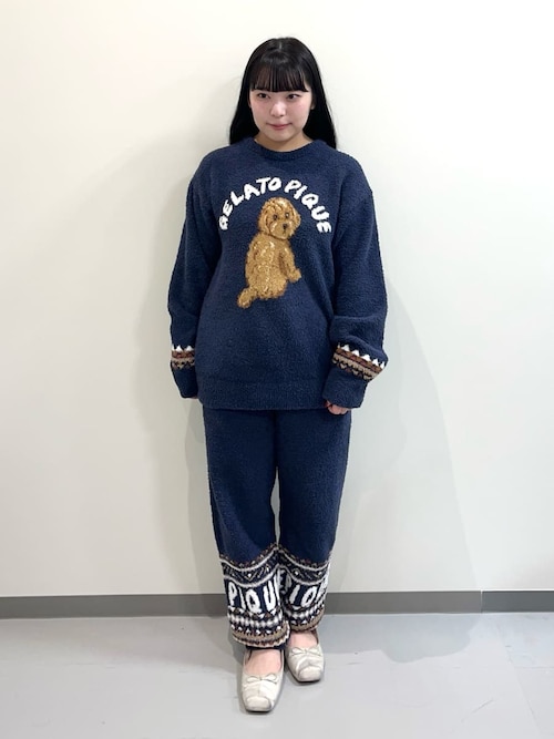 ルームウェア・パジャマ Milky pile heart long pants セール】【UNISEX】総柄ロングパンツ（ルームウェア/パジャマ