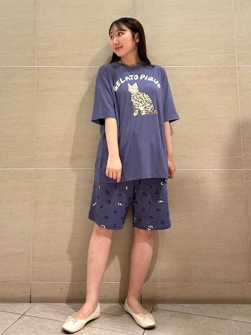 ジェラートピケ　キャット　ルームウェア セール】【HOMME】キャットワンポイントTシャツ（ルームウェア