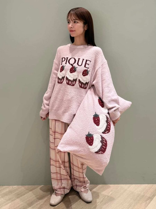 【定価11300円】ジェラートピケ　ルームウェア　パジャマ モチーフジャガードプルオーバー（ルームウェア/パジャマ