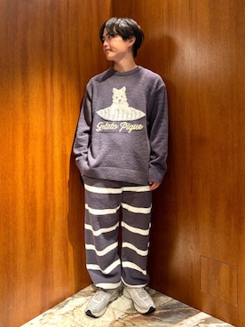 「アイテム（ルームウェア/パジャマ）」を使った、gelato piqueさん（メンズ・163cm）の冬コーディネート