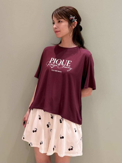ONLINE限定】ルージュチェリーレーヨンロゴTシャツ＆ショート