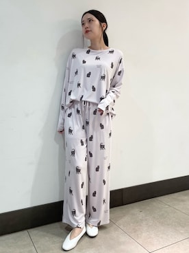 「アイテム（ルームウェア/パジャマ、パープル系）」を使った、gelato piqueさん（レディース・158cm）の秋コーディネート