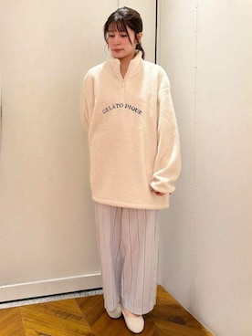 「アイテム（ルームウェア/パジャマ、ホワイト系）」を使った、gelato piqueさん（レディース・151cm）の秋コーディネート