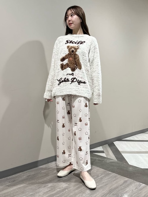 【Steiff】総柄ロングパンツ　ロンT セットアップ セール】【Steiff】総柄ロングパンツ（ルームウェア/パジャマ