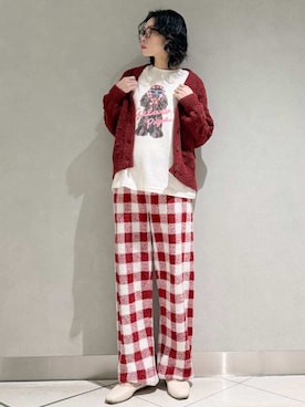 「アイテム（ルームウェア）」を使った、gelato piqueさん（レディース・168cm）の冬コーディネート