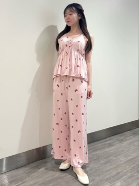 「アイテム（その他ルームウェア、レッド系）」を使った、gelato piqueさん（レディース・158cm）の夏コーディネート