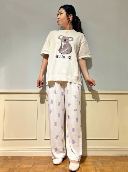 専用⭐︎新品 ジェラートピケ コアラワンポイントTシャツ&コアラロングパンツ 接触冷感】コアラ柄ロングパンツ(ロングパンツ)｜ルームウェア