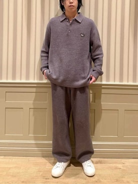 「gelato pique（ジェラートピケ）の【HOMME】ワッフルニットシャツ（ルームウェア/パジャマ）」を使った、gelato piqueさん（メンズ・170cm）の秋コーディネート