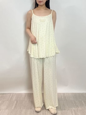 「アイテム（ルームウェア/パジャマ、イエロー系）」を使った、gelato piqueさん（レディース・158cm）の春コーディネート