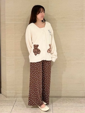 「アイテム（ルームウェア/パジャマ、ホワイト系）」を使った、gelato piqueさん（レディース・156cm）の秋コーディネート