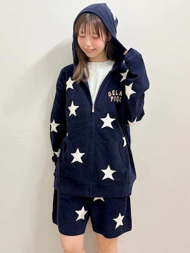 「アイテム（ルームウェア、グリーン系）」を使った、gelato piqueさん（レディース・161cm）の夏コーディネート