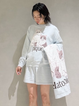 「アイテム（ブランケット）」を使った、gelato piqueさん（レディース・168cm）の冬コーディネート