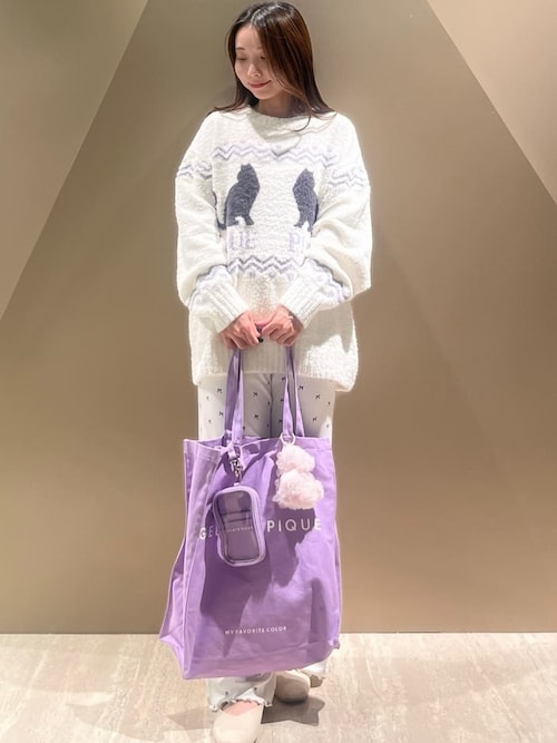 針抜きリボン柄ロングパンツ（ルームウェア/パジャマ）｜gelato pique