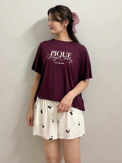 ONLINE限定】ルージュチェリーレーヨンロゴTシャツ＆ショート