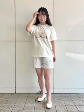 「アイテム（ルームウェア、グリーン系）」を使った、gelato piqueさん（レディース・157cm）の夏コーディネート