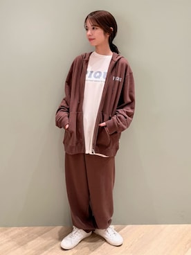 「アイテム（ルームウェア/パジャマ、ブラウン系）」を使った、gelato piqueさん（レディース・156cm）の秋コーディネート