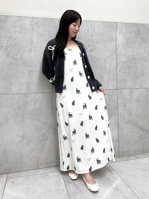 CAT総柄キャミワンピース（ルームウェア/パジャマ）｜gelato pique