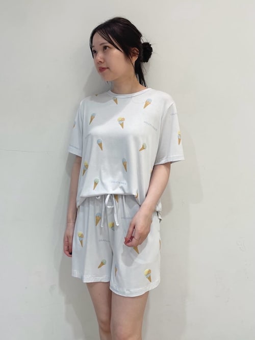 セール】【接触冷感】プレイフルアイス柄Tシャツ（ルームウェア