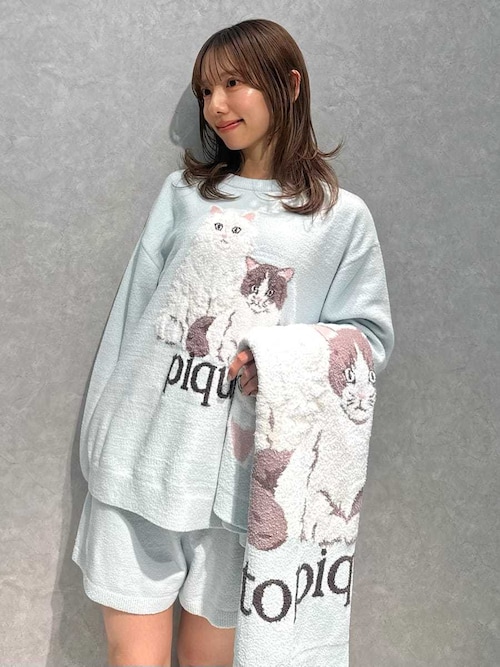 キャットジャガードブランケット（ブランケット）｜gelato pique