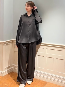 「アイテム（ルームウェア、ブラック系）」を使った、gelato piqueさん（レディース・161cm）の秋コーディネート
