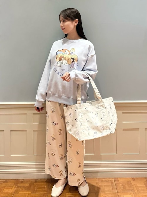 PEANUTS】オリジナルアート 総柄ロングパンツ（ルームウェア/パジャマ