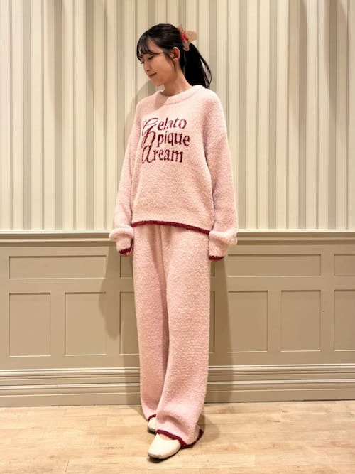 ラメフェザーロングパンツ（ルームウェア/パジャマ）｜gelato pique