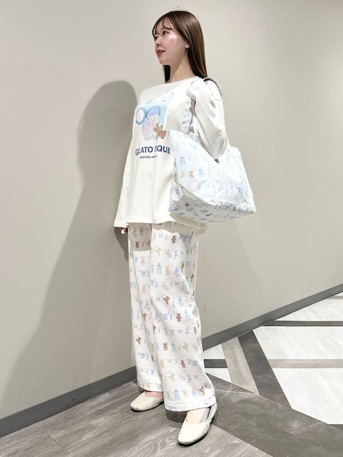 ジェラートピケ　ぬいぐるみ柄ワンピース　ロングパンツ（OWHT-F）ルームウェア ふのコーディネート詳細 | gelatopique（ジェラートピケ