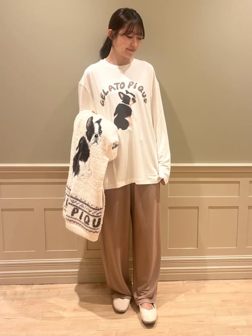 HOMME】 DOGワンポイントプリントロンT（ルームウェア/パジャマ