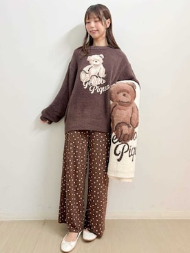 「アイテム（ブランケット）」を使った、gelato piqueさん（レディース・161cm）の秋コーディネート