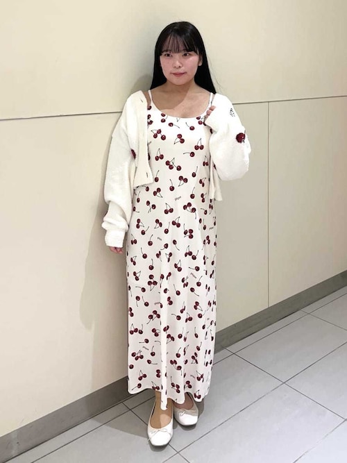 チェリー柄カップインキャミワンピース（ルームウェア/パジャマ