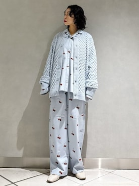 「gelato pique（ジェラートピケ）の【HOMME】アランカーディガン（ルームウェア/パジャマ）」を使った、gelato piqueさん（レディース・168cm）の秋コーディネート