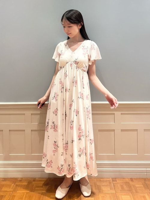 中花柄カップインワンピース（ルームワンピース）｜gelato pique