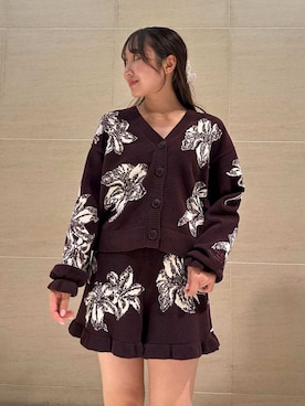 「アイテム（ルームウェア/パジャマ、レッド系）」を使った、gelato piqueさん（レディース・158cm）の秋コーディネート