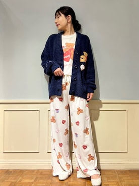 「アイテム（ルームウェア、ブルー系）」を使った、gelato piqueさん（レディース・158cm）の秋コーディネート