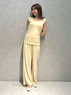 「アイテム（ルームウェア/パジャマ、イエロー系）」を使った、gelato piqueさん（レディース・156cm）の秋コーディネート