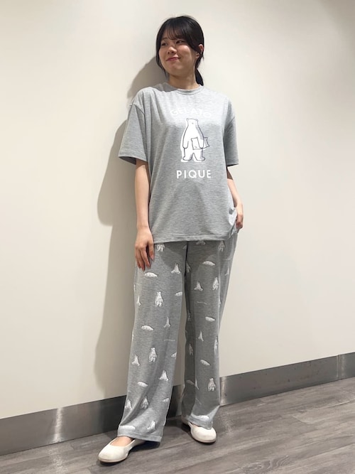 gelato pique グレー ルームウェアセット　パジャマ IFMC.】【HOMME】ワンポイントTシャツ（ルームウェア/パジャマ