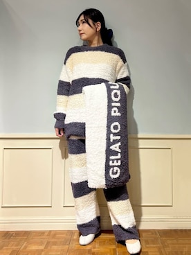 「アイテム（ブランケット）」を使った、gelato piqueさん（レディース・158cm）の冬コーディネート