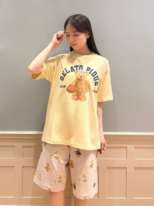 ジェラートピケ スポーティーベアTシャツ&総柄ハーフパンツセット gelato pique｜【ONLINE限定】【HOMME】スポーティーベアワンポイントT